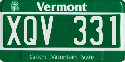 VT license plate XQV331