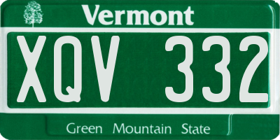 VT license plate XQV332