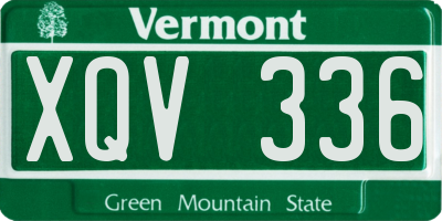 VT license plate XQV336