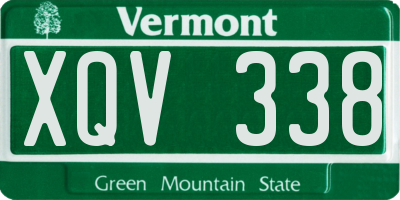 VT license plate XQV338
