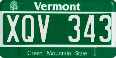 VT license plate XQV343