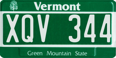 VT license plate XQV344