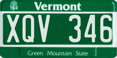 VT license plate XQV346