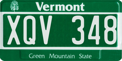VT license plate XQV348