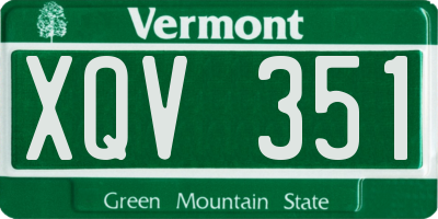 VT license plate XQV351
