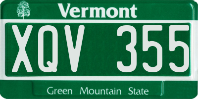 VT license plate XQV355