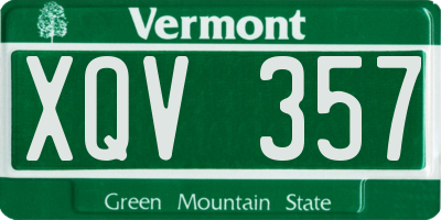 VT license plate XQV357