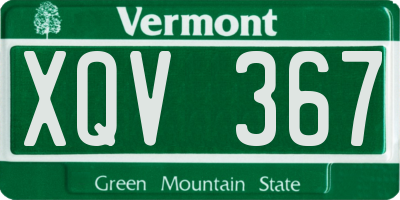 VT license plate XQV367
