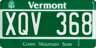 VT license plate XQV368