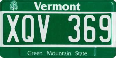 VT license plate XQV369