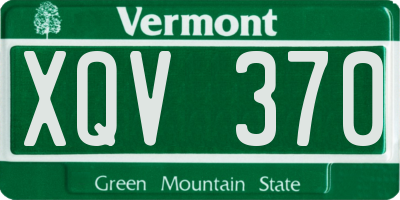 VT license plate XQV370