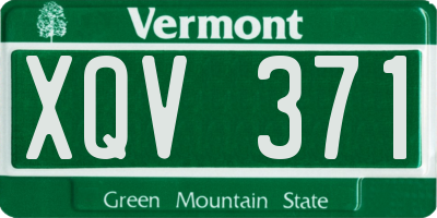 VT license plate XQV371