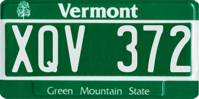 VT license plate XQV372