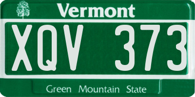 VT license plate XQV373