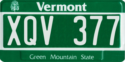VT license plate XQV377