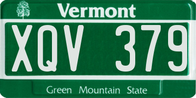 VT license plate XQV379