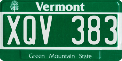 VT license plate XQV383