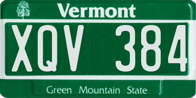 VT license plate XQV384