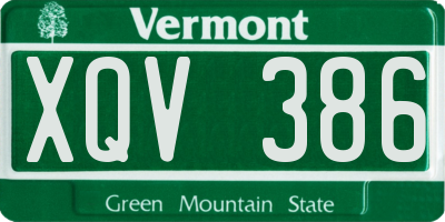 VT license plate XQV386