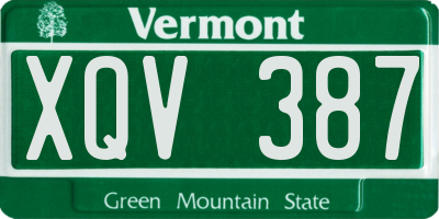 VT license plate XQV387