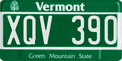 VT license plate XQV390