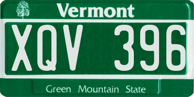 VT license plate XQV396