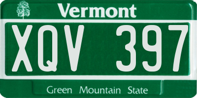 VT license plate XQV397