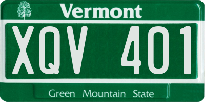 VT license plate XQV401