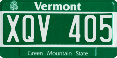 VT license plate XQV405