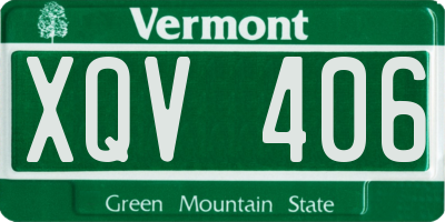 VT license plate XQV406