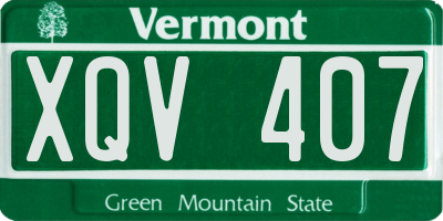 VT license plate XQV407