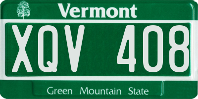 VT license plate XQV408