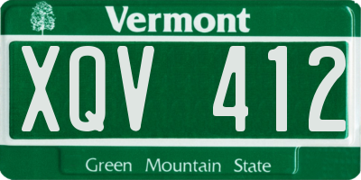 VT license plate XQV412