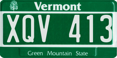 VT license plate XQV413
