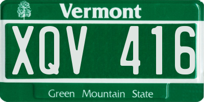 VT license plate XQV416