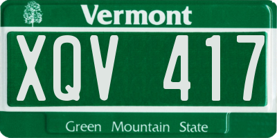 VT license plate XQV417