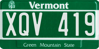 VT license plate XQV419