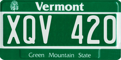 VT license plate XQV420