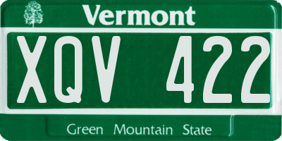 VT license plate XQV422