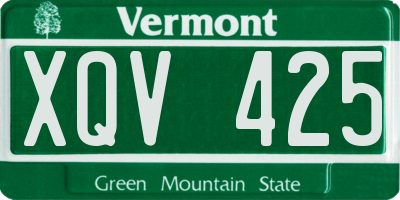 VT license plate XQV425