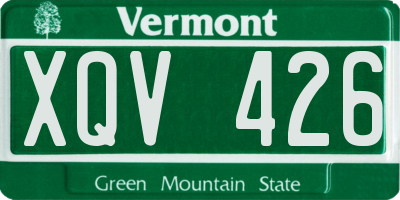 VT license plate XQV426