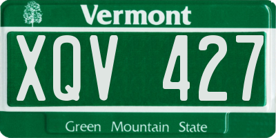VT license plate XQV427