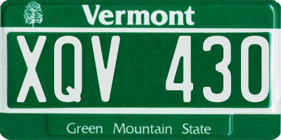 VT license plate XQV430
