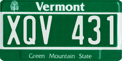 VT license plate XQV431