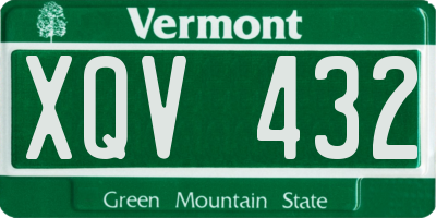 VT license plate XQV432