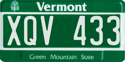 VT license plate XQV433
