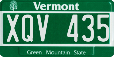 VT license plate XQV435