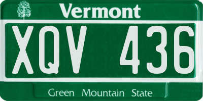 VT license plate XQV436