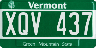 VT license plate XQV437