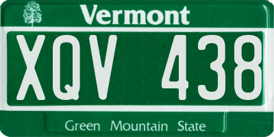 VT license plate XQV438